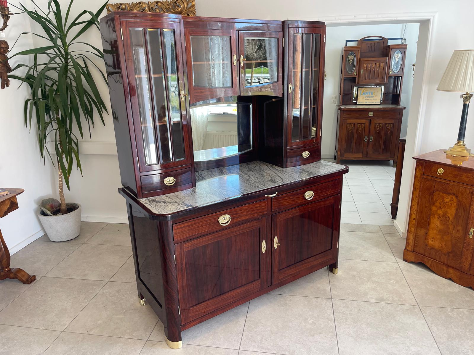 Sale Restauriertes Jugendstil Designerbuffet Aufsatzbuffet Originalstück G1377
