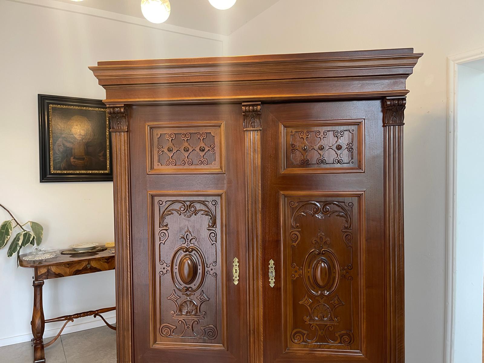 originaler Gründerzeit Schrank Kleiderschrank G1602