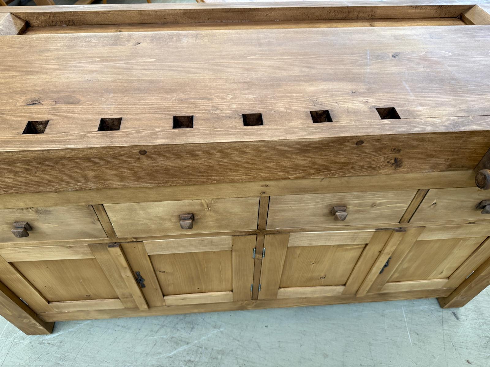 Hobelbank,Werkbank Ladentisch Antik Massivholz Thresen D2274