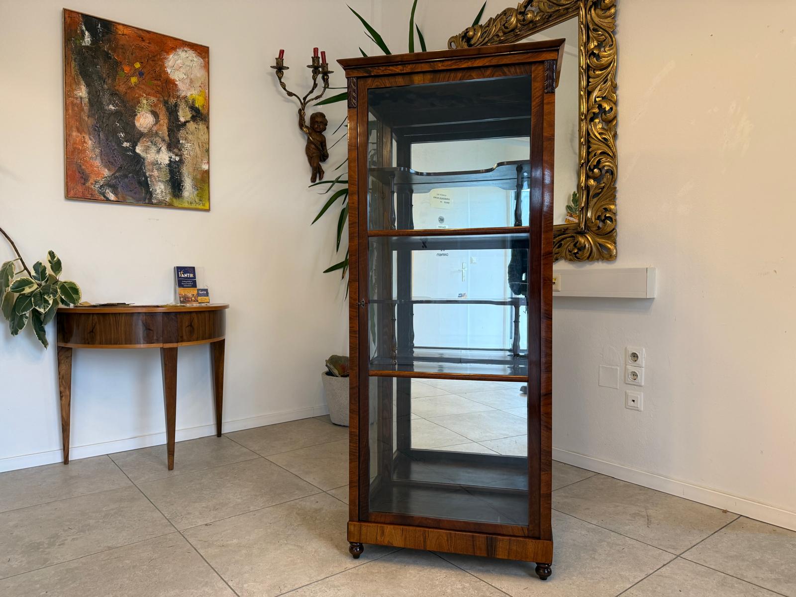 Antiquität Biedermeier Vitrine Bücherschrank Antiquität D1089