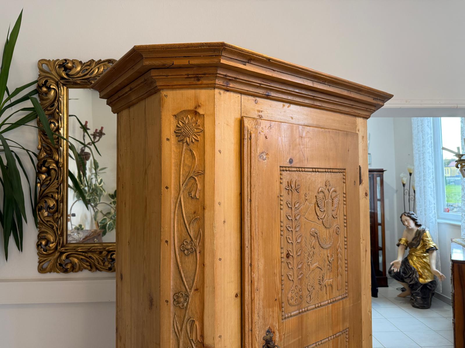 Originaler Biedermeier Bauernschrank Naturholzschrank G2119