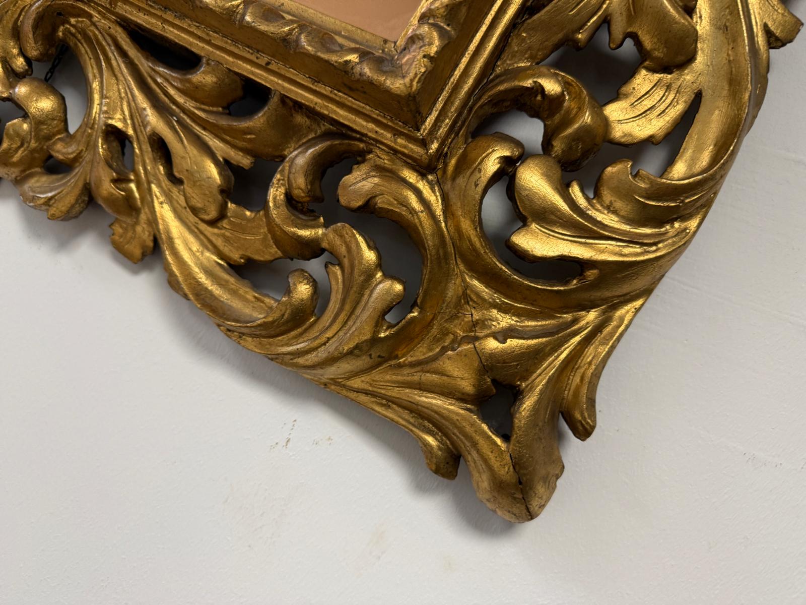 SALE Florentiner Spiegel Akanthusblattschnitzkunst Holzschnitzerei Golden G2380