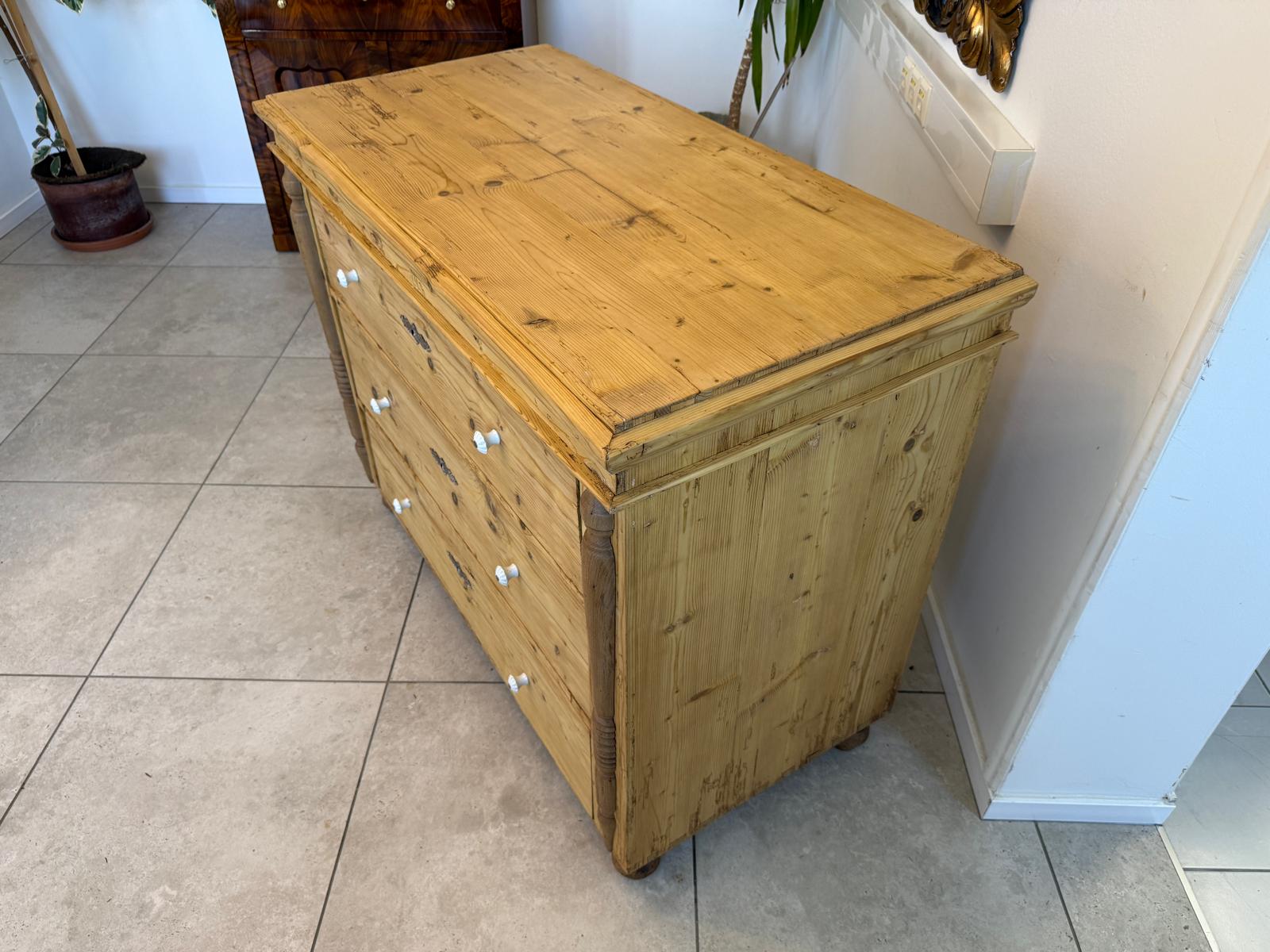 Biedermeier Kommode 3 Ladenkommode Antik Original D2408