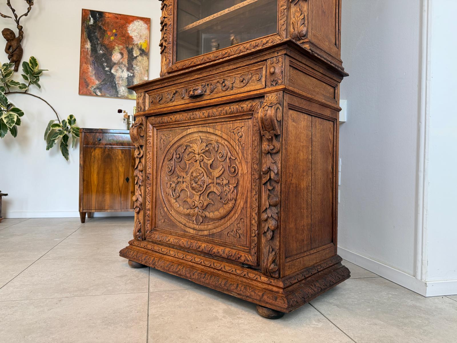 Gründerzeit Aufsatzbuffet Schnitzkunst Antiquität G1908