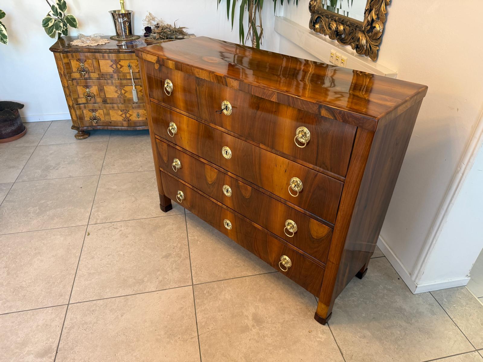 Biedermeier Kommode Ladenkommode Nussholz Antiquität Restauriert D2763