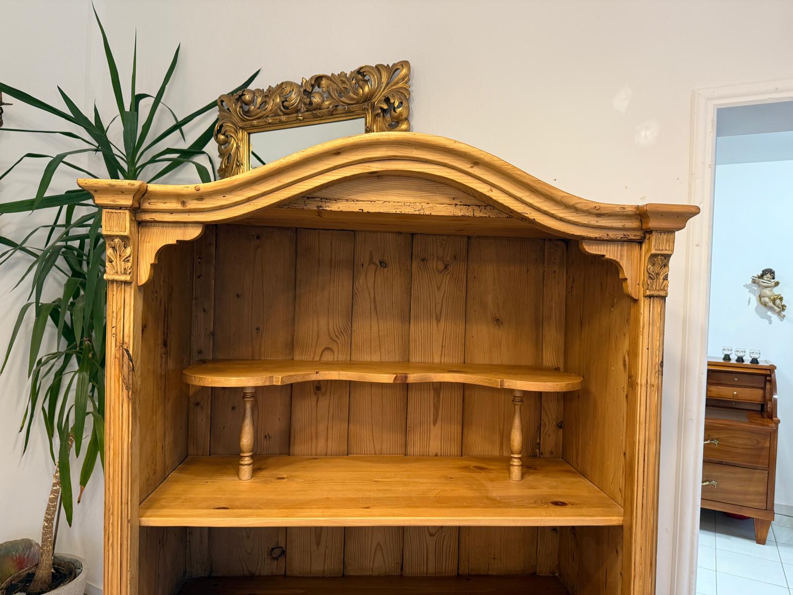 Bäuerliches Bücherregal Gründerzeit Stellage Naturholz G1805