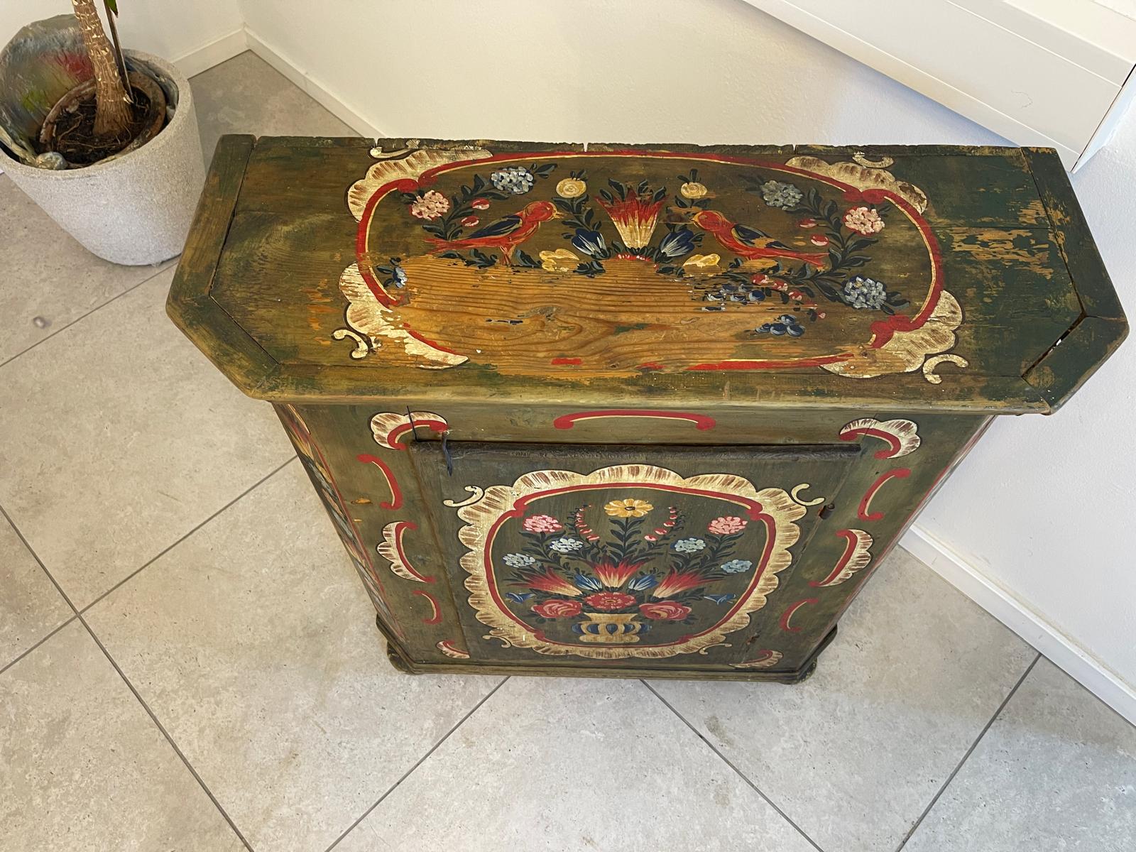 Bäuerliche Anrichte Sideboard Kasterl Bemalt Fichtenholz G1266