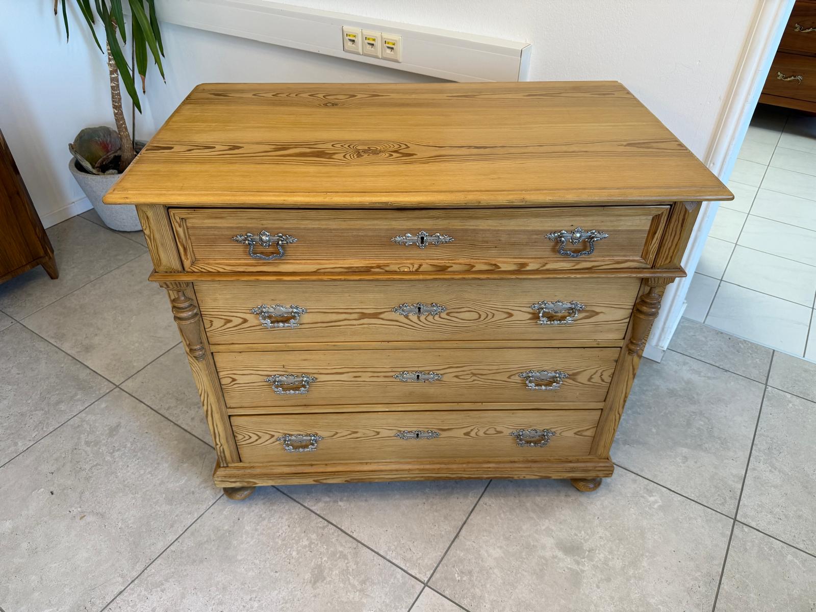 Restaurierte Gründerzeit 4 Laden Kommode Ladenschrank Naturholz G1930