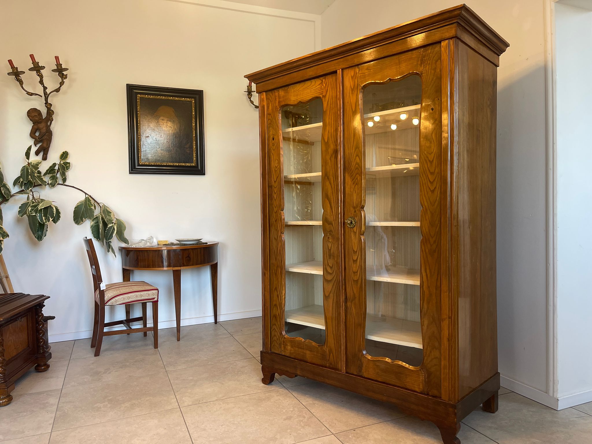 09b6c04c-b00c-47d1-b4c1-f7d4b6d2c557 Originale Biedermeier Vitrine Bücherschrank Glasschrank A4872