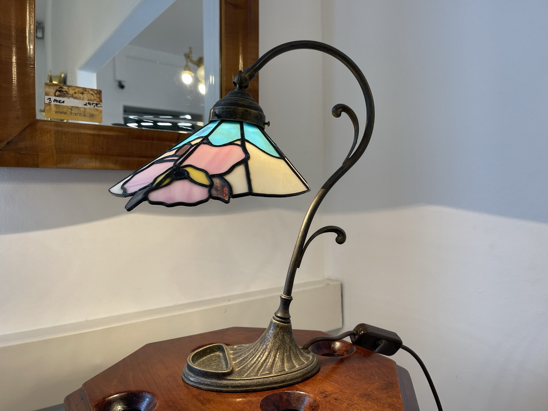 tiffany-glaskunst-_153 Echtglas Schreibtisch Lampe Tiffany Glaskunst Klaunser kl14-1