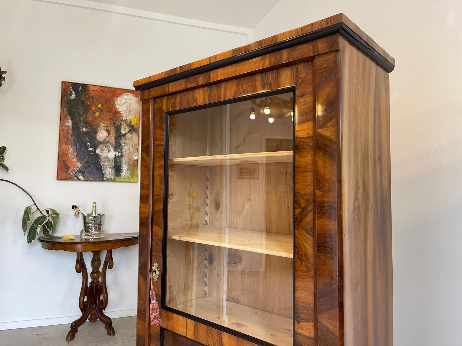 Originale Biedermeier Vitrine Glasschrank Antiquität Bücherschrank G1746