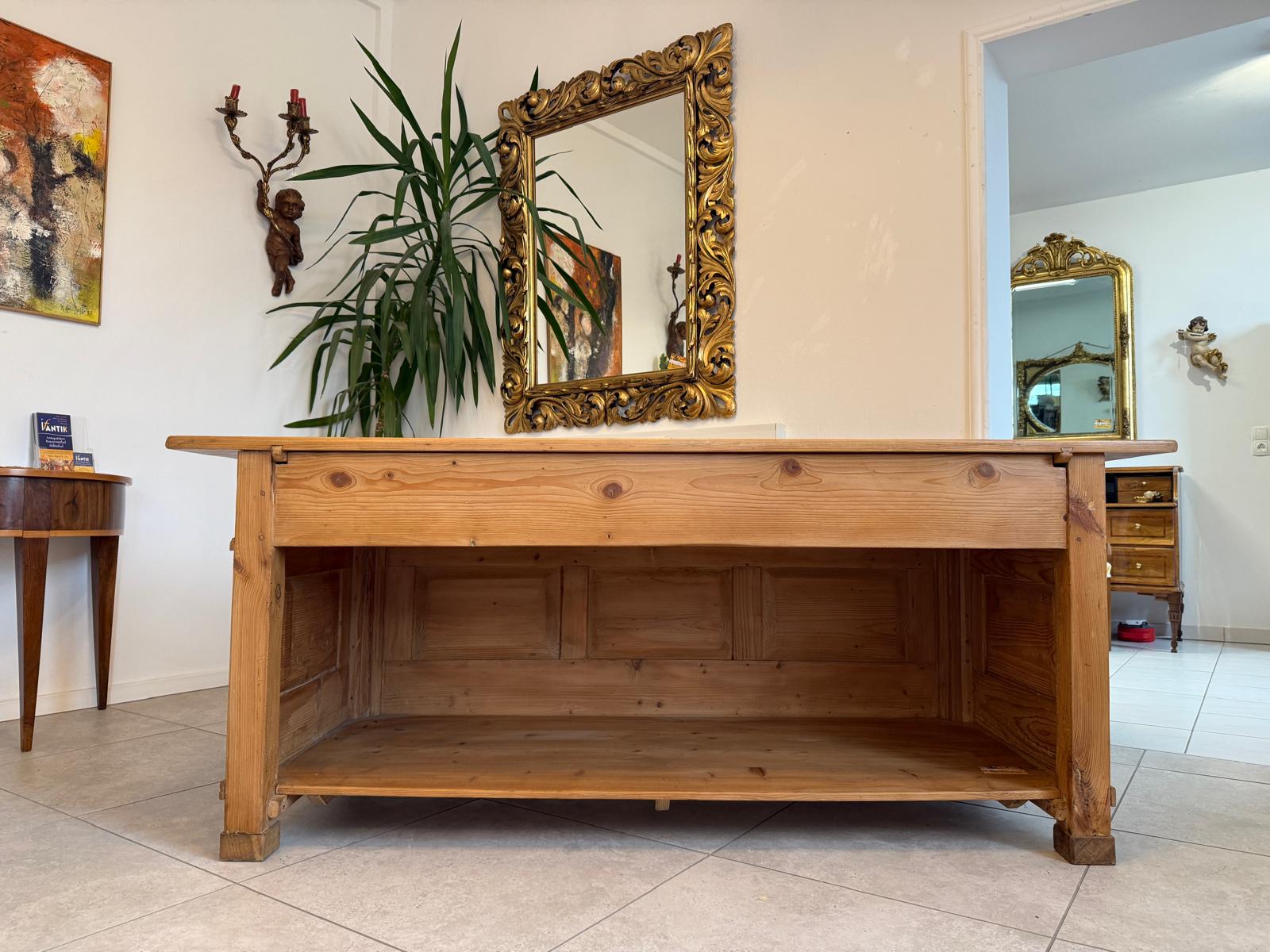 Urige bäuerliche Bar Altholz Vintage Verkaufstheke Schneidertisch G2255