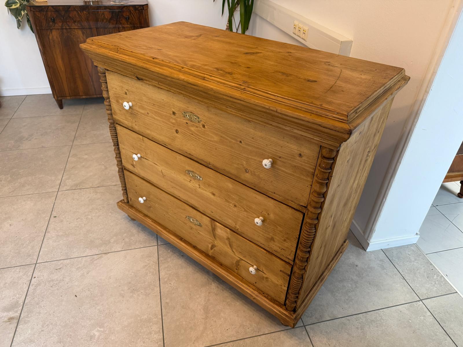 Originale Gründerzeit Kommode Restauriert Weichholz Antik G2079