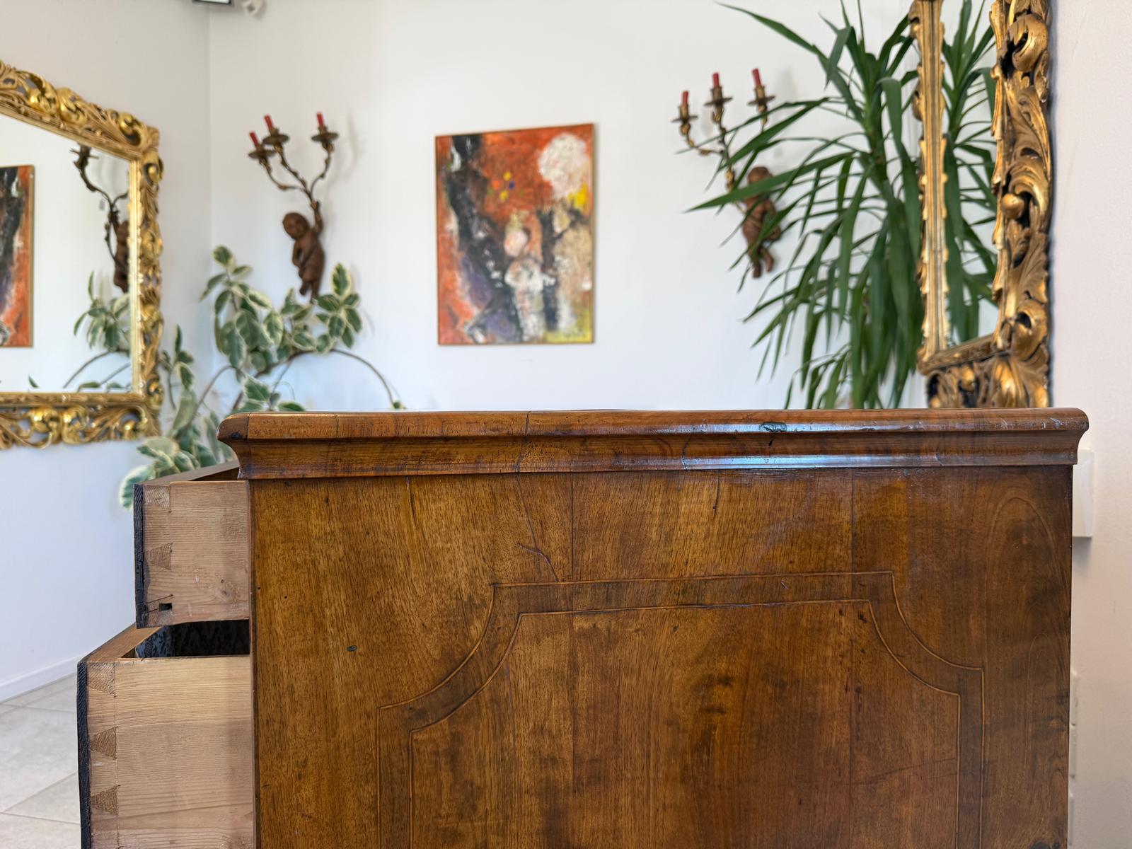 Biedermeier Kommode 3 Ladenkommode Nussholz Authentische Antiquität D1211