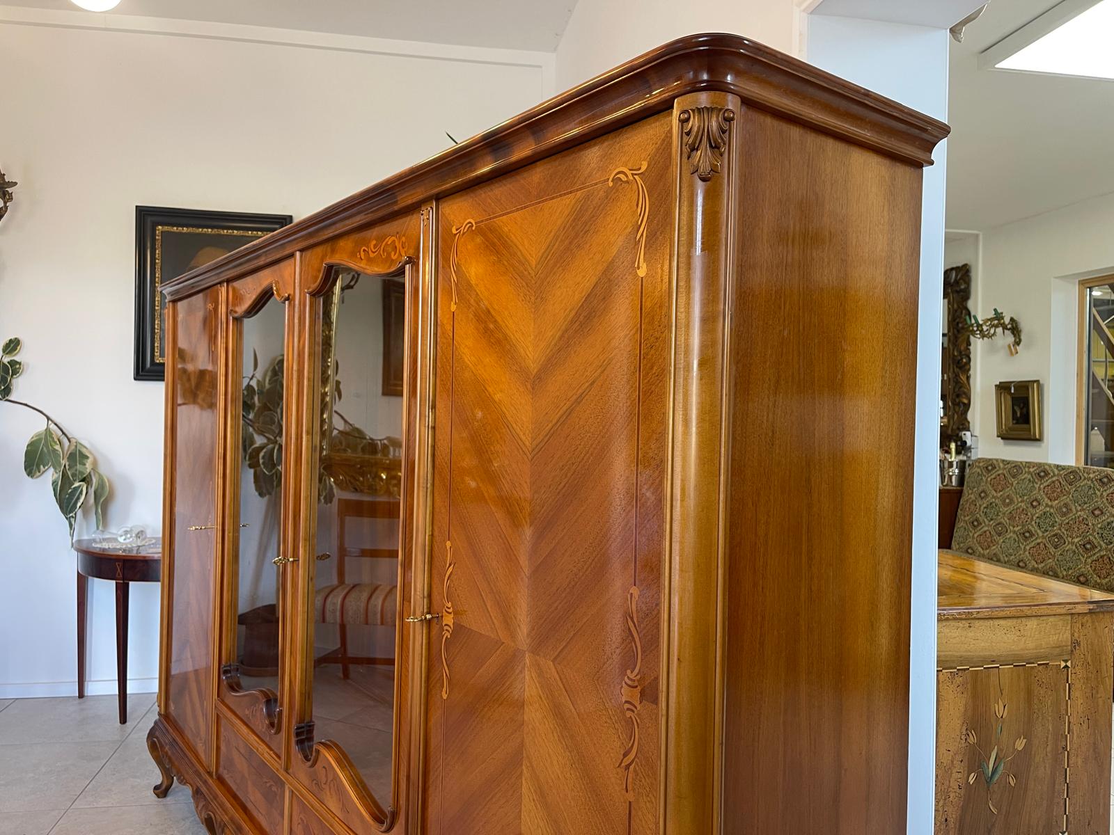 Bücherschrank Barock Barockstil Vitrine Glasschrank Wohnzimmerschrank A5151