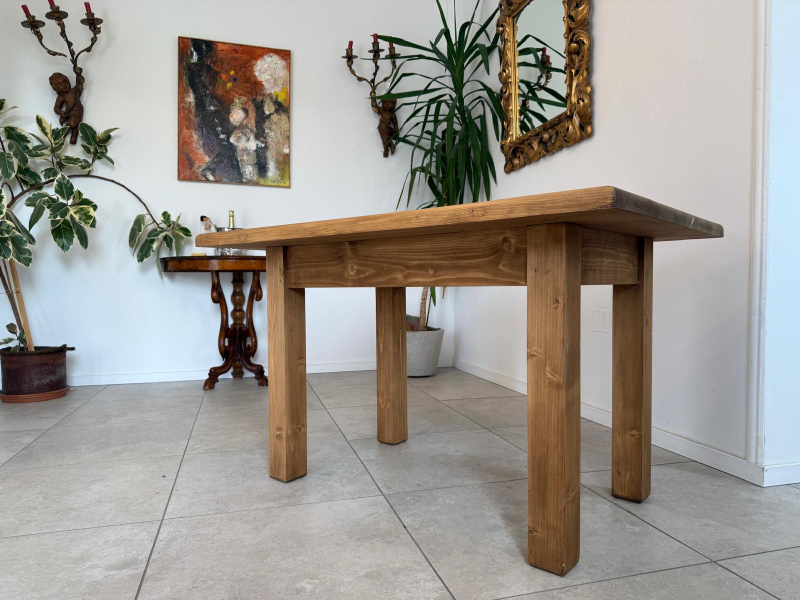 Massiver Bauerntisch Naturholz Fichte Esstisch Wandtisch G1804