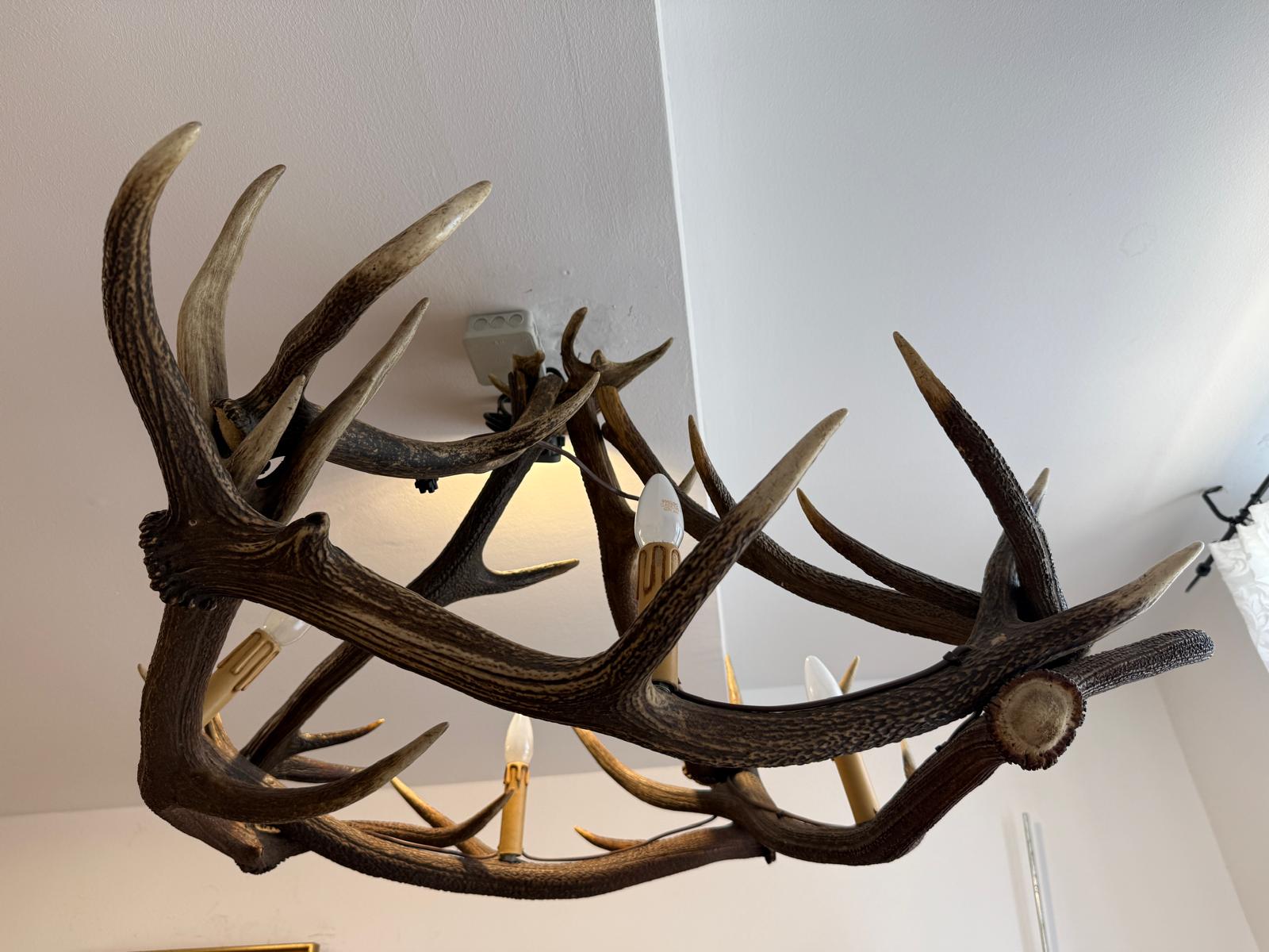  Bauernlampe Geweihleuchte Jagdlampe Hirschlampe G1993