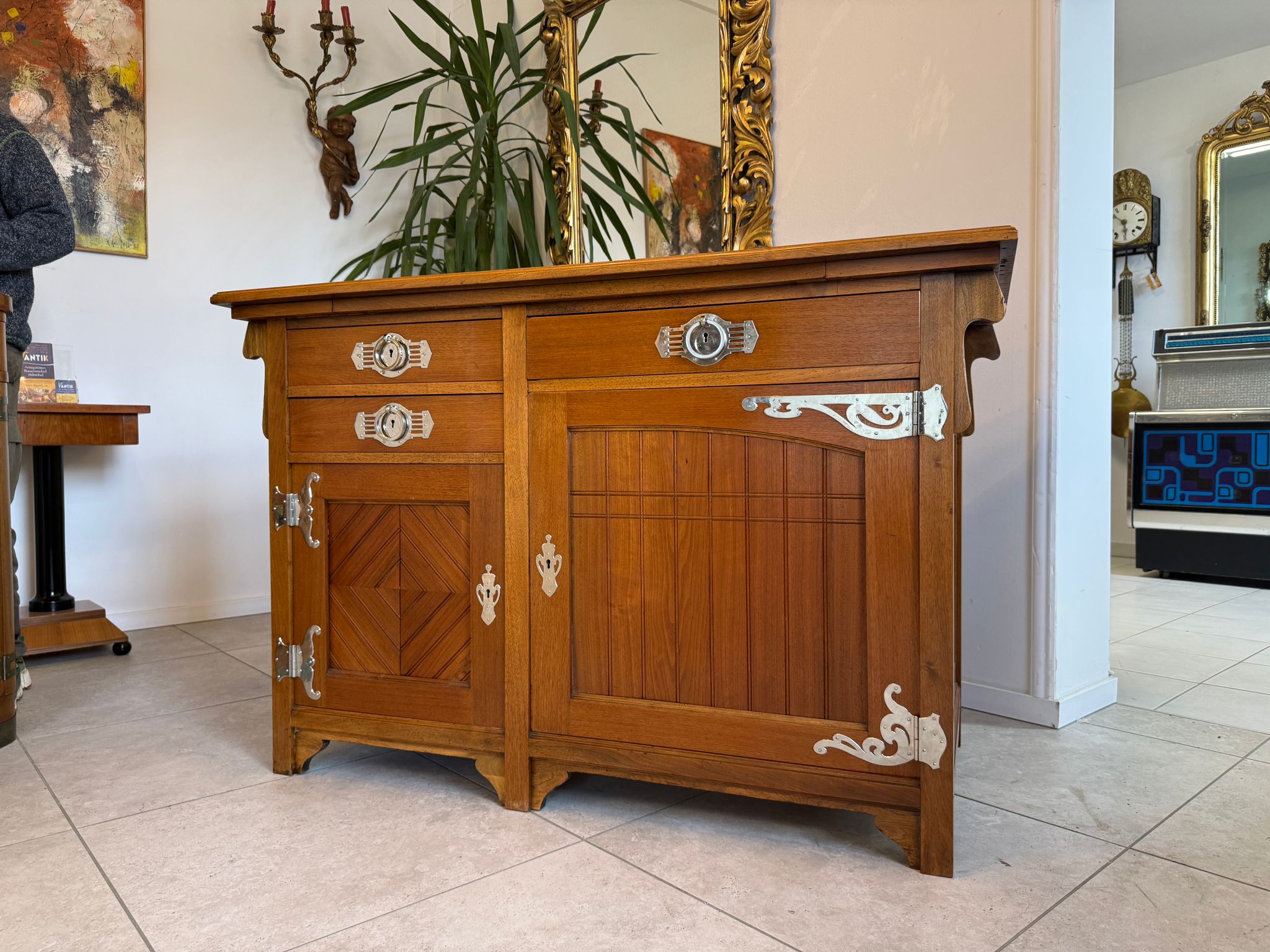 Jugendstil Anrichte Sideboard Antik Vintage Restauriert A4986