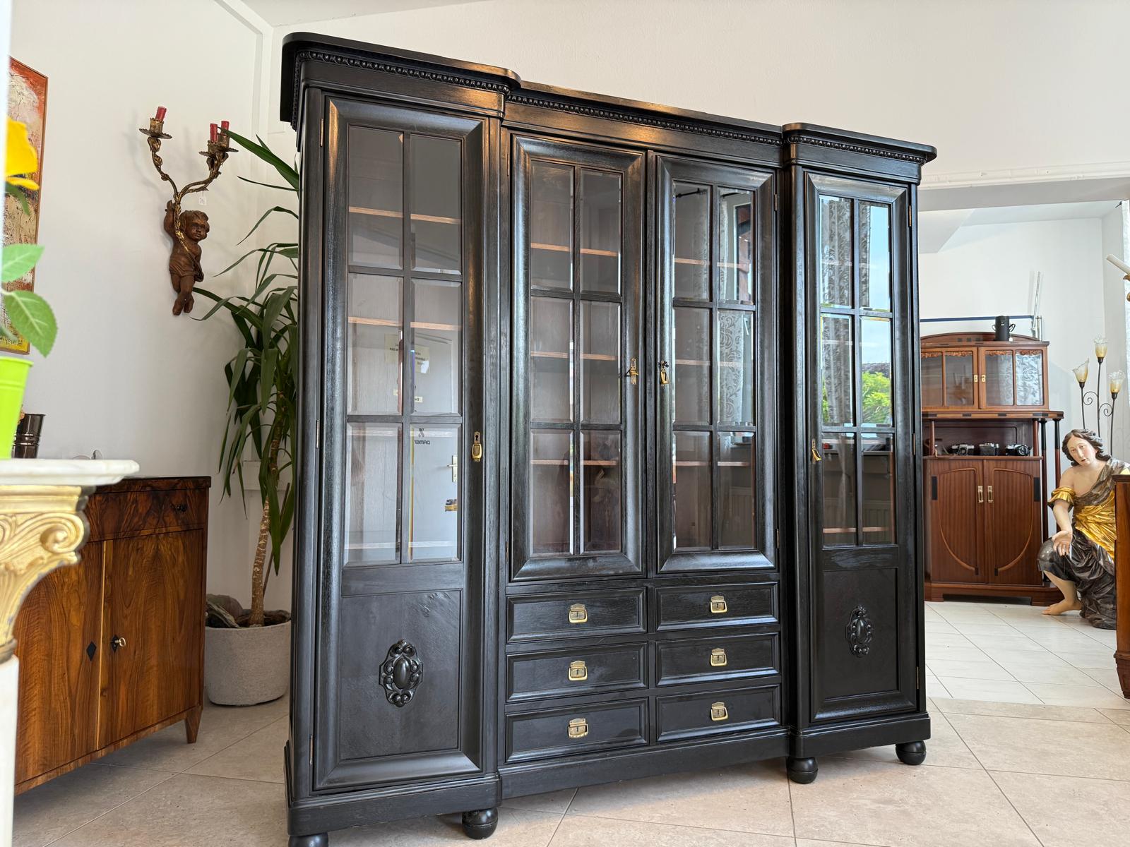 Traum Jugendstil Bücherschrank Büchervitrine Vitrine G1917