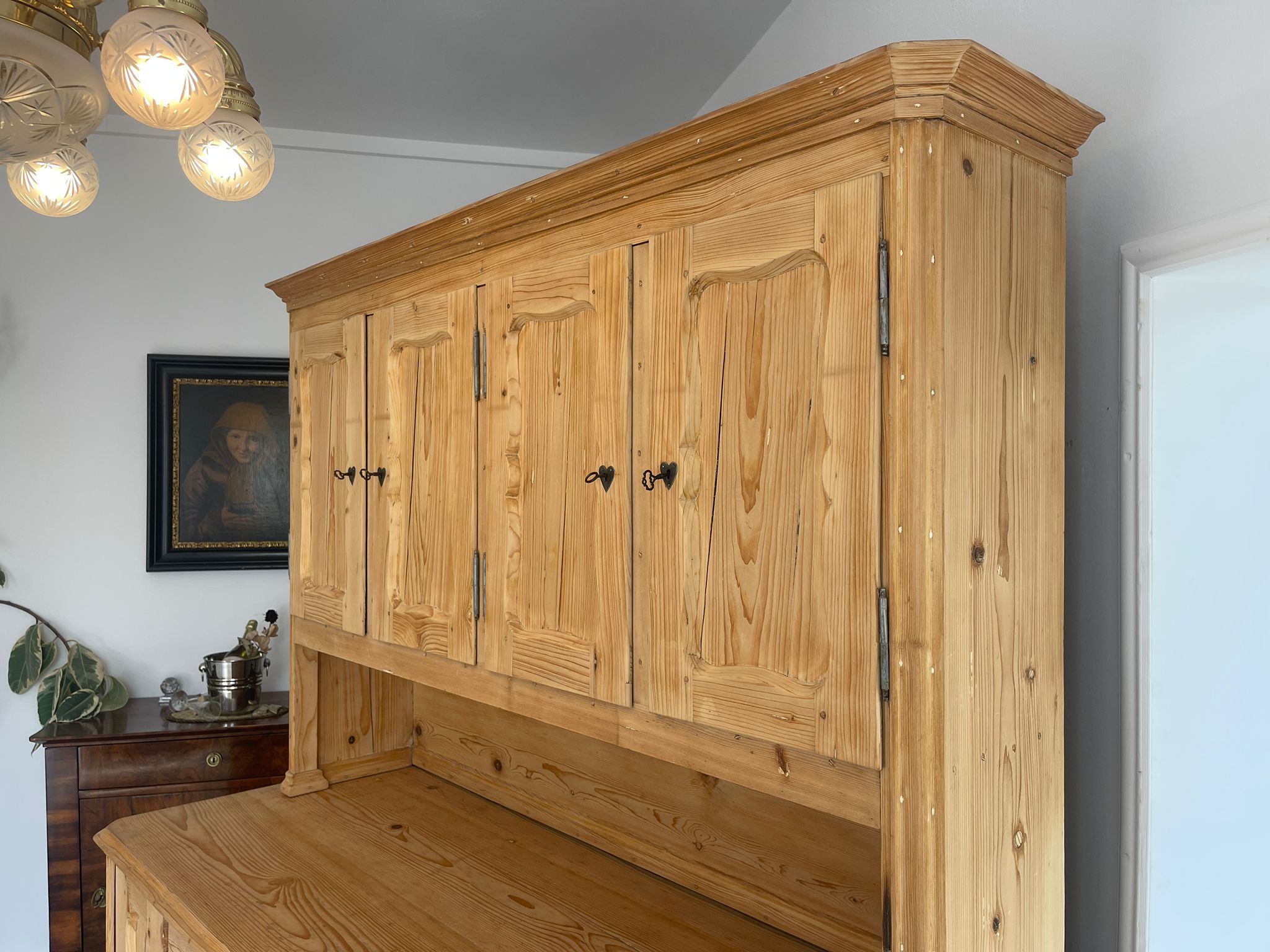 9b9f530c-191a-4623-a962-932de7c26289 Original Biedermeier Küchenschrank Aufsatzschrank A4543