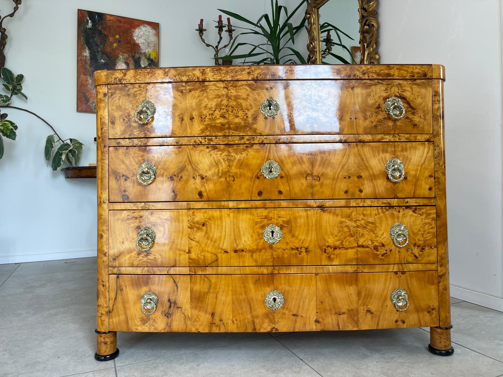 Restaurierte Biedermeier Schreibkommode Sekretär Pappelholz Antiquität G1747