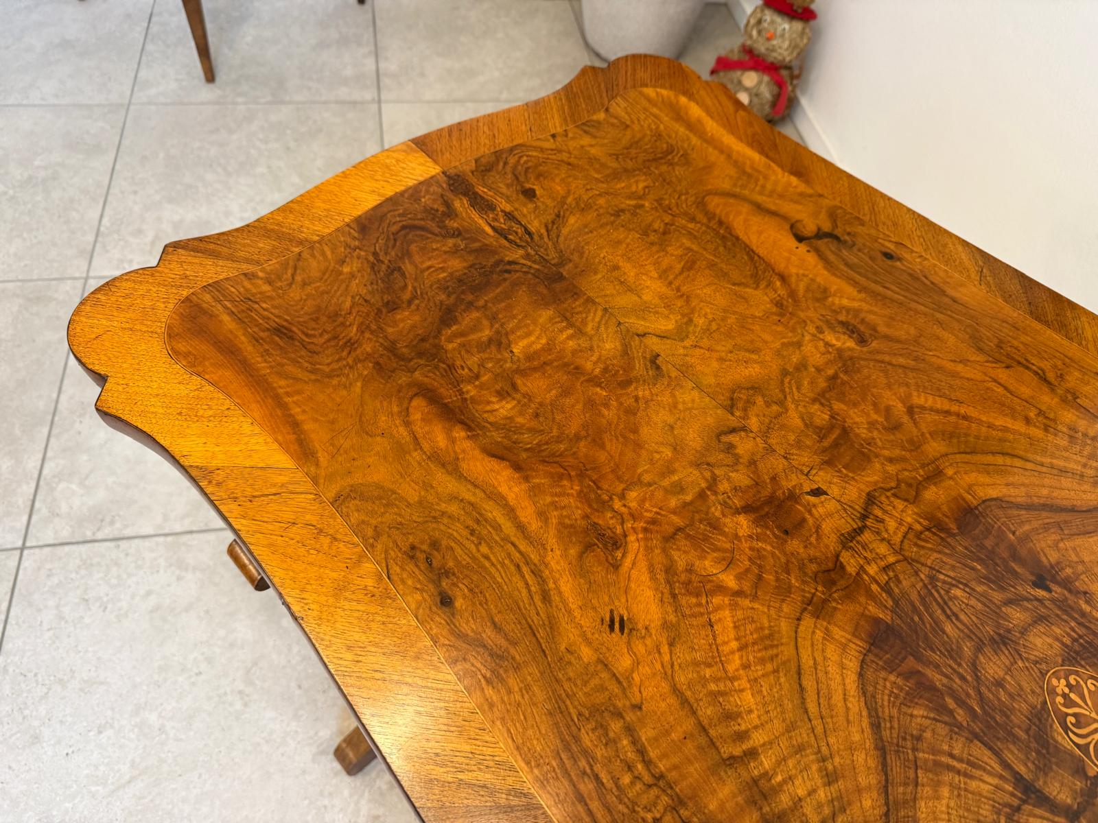 Biedermeier Tisch Schreibtisch Sekretär Marketiert Intarsien Antiquität G2373