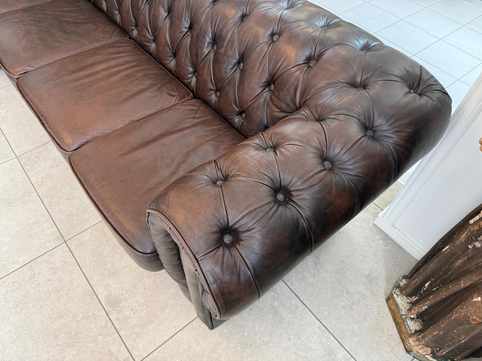 Chesterfield Ecksofa Clubsofa Couch Zigarrenbraun D2522