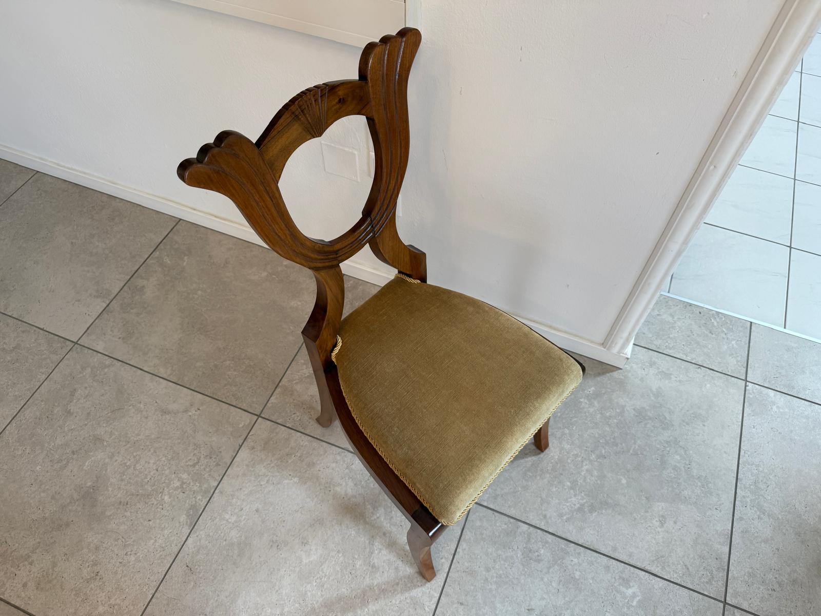 Biedermeier Sessel Nussholz Stuhl Antiquität G2106