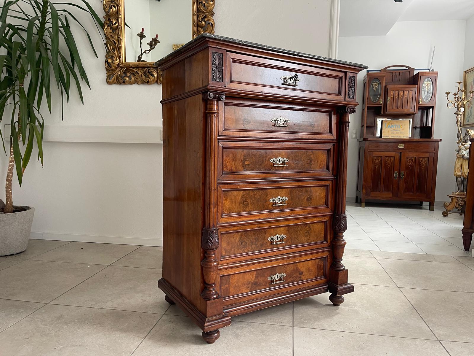 Gründerzeit Wochenkommode Nussholz Ladenschrank G1338