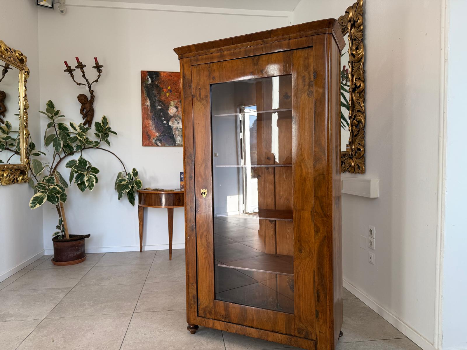 Antiquität Sale Biedermeier Vitrine Bücherschrank Nussholz G2212