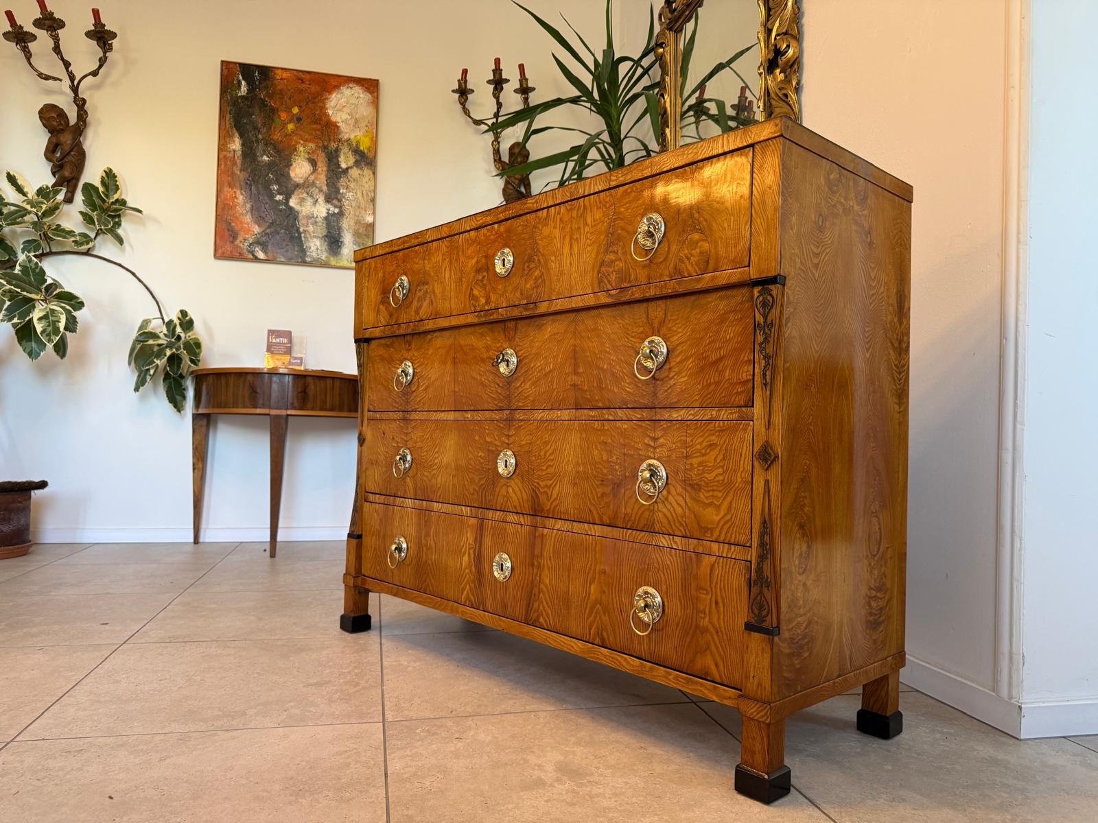 SALE Restaurierte Biedermeier Schreibkommode Eschenholz Antiquität Antikmöbel G2157