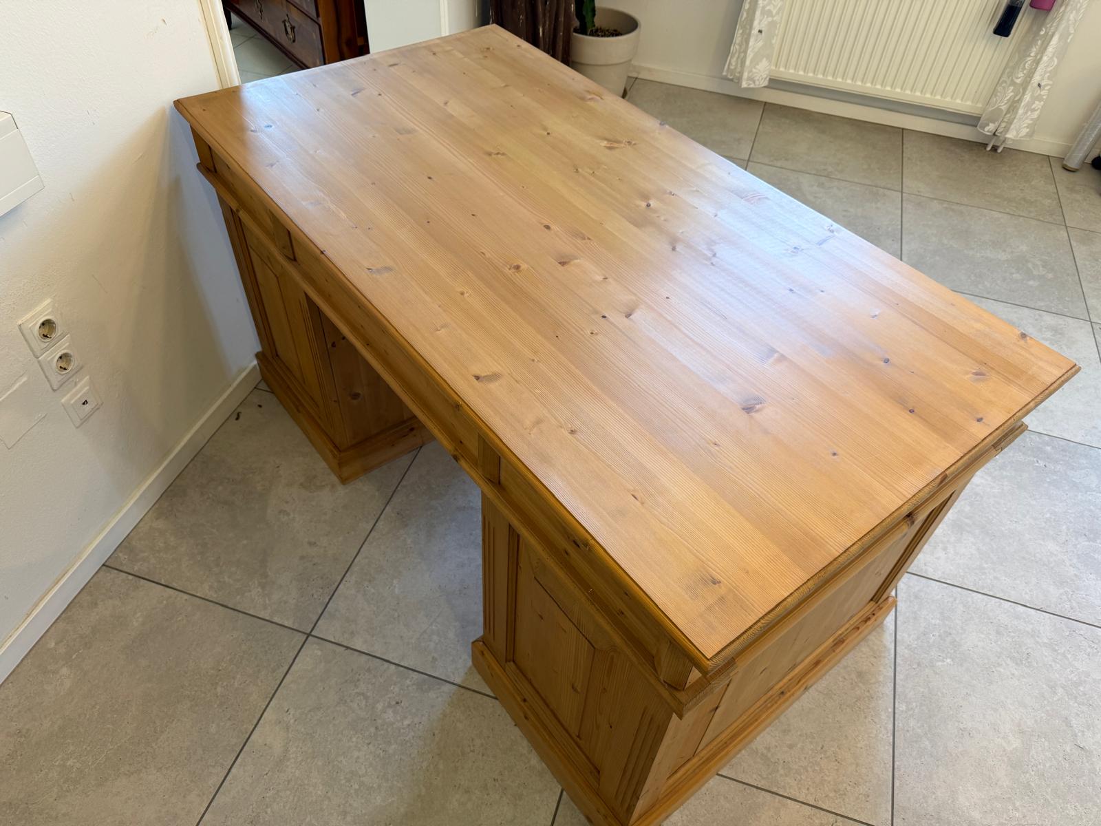 Bäuerlicher Gründerzeit Schreibtisch Sekretär Weichholz D2403