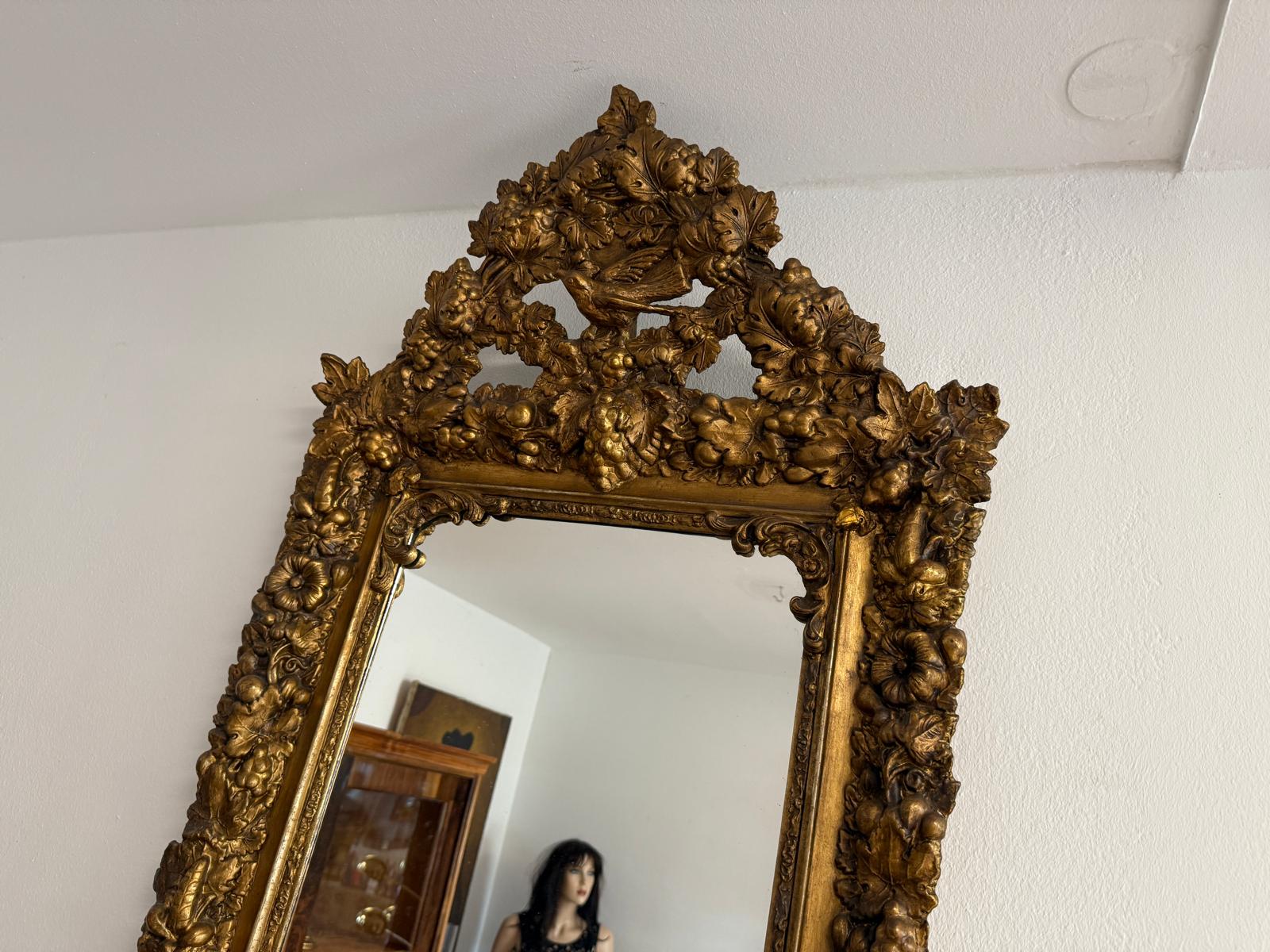 Rosenspiegel Ritterspiegel um 1860 Rosen Spiegel  Traum Rahmen G2167