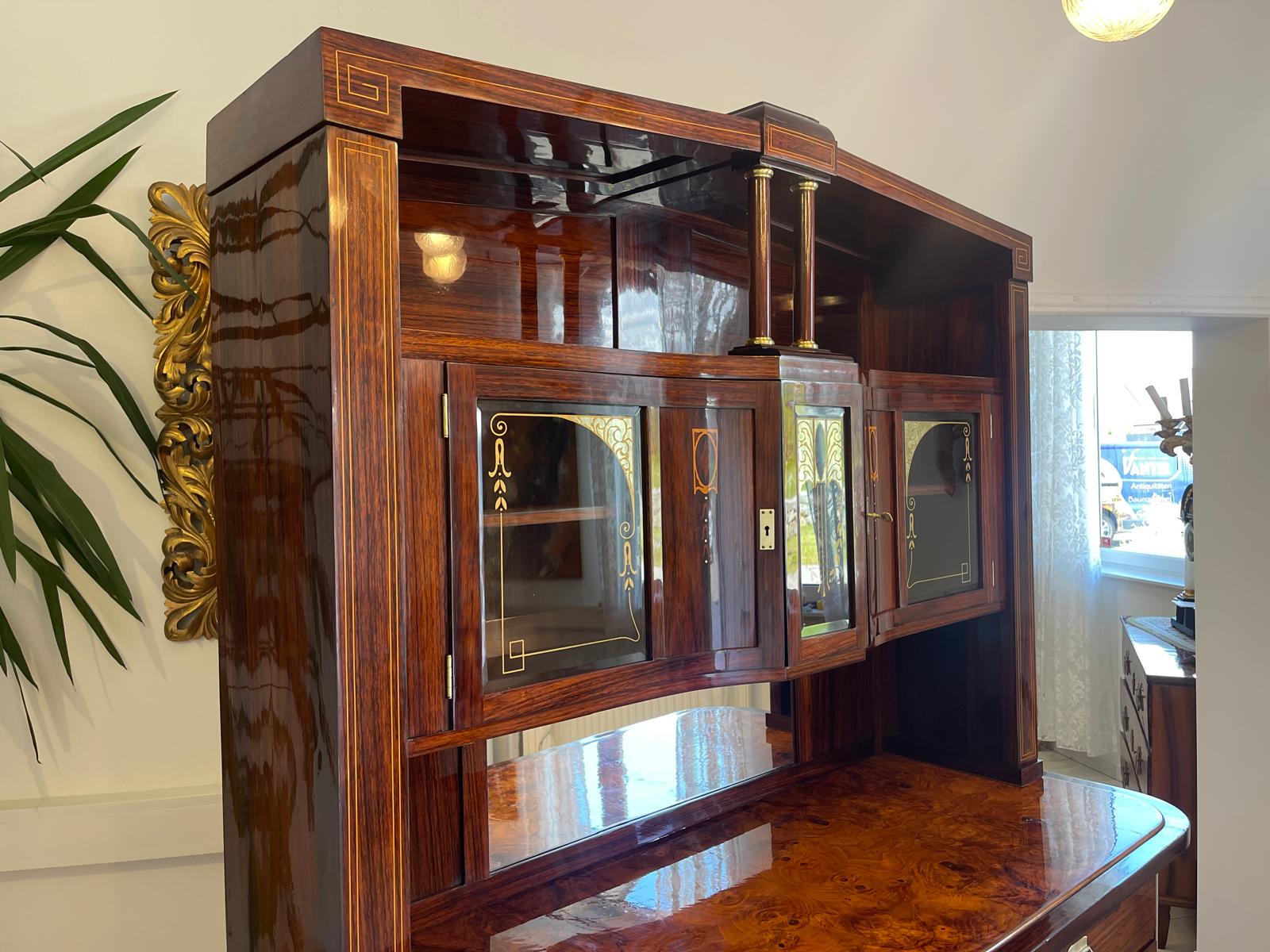 SALE Restauriertes Jugendstil Kredenz Etagere Bücherschrank Traum Antiquität G1640