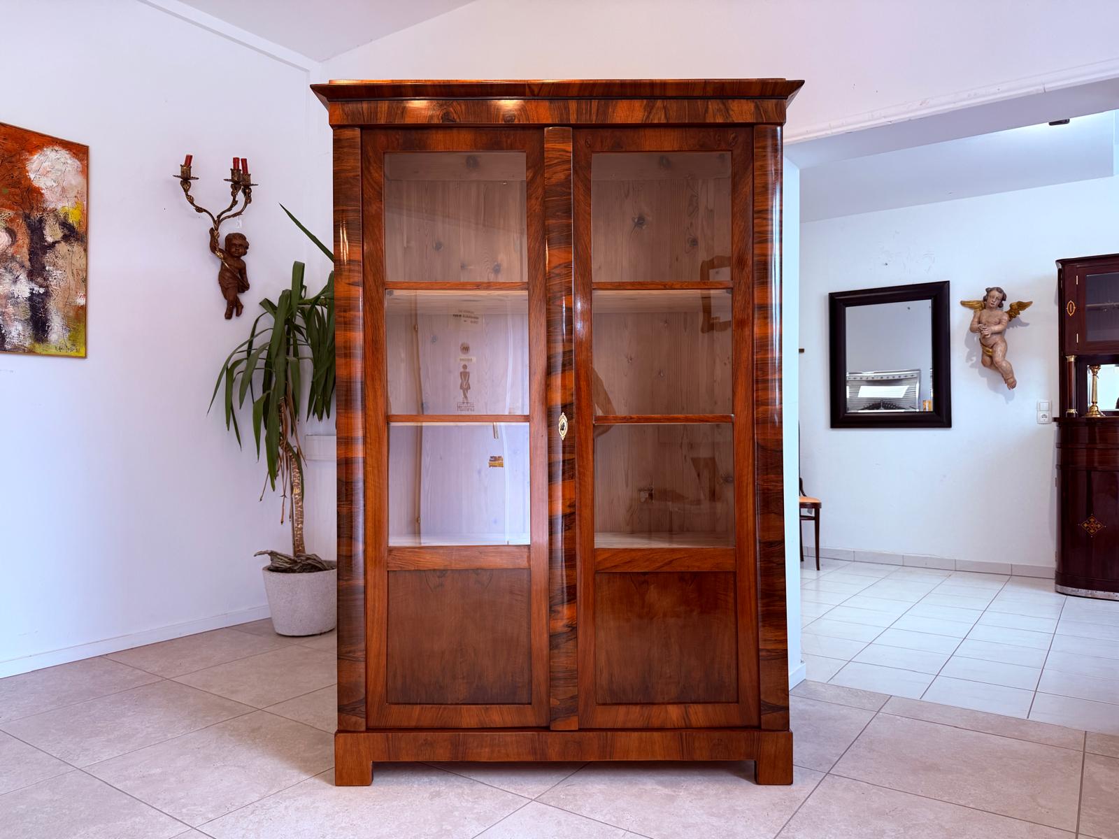 SALE Restaurierte Biedermeier Vitrine Bücherschrank ANTIQUITÄT D2871