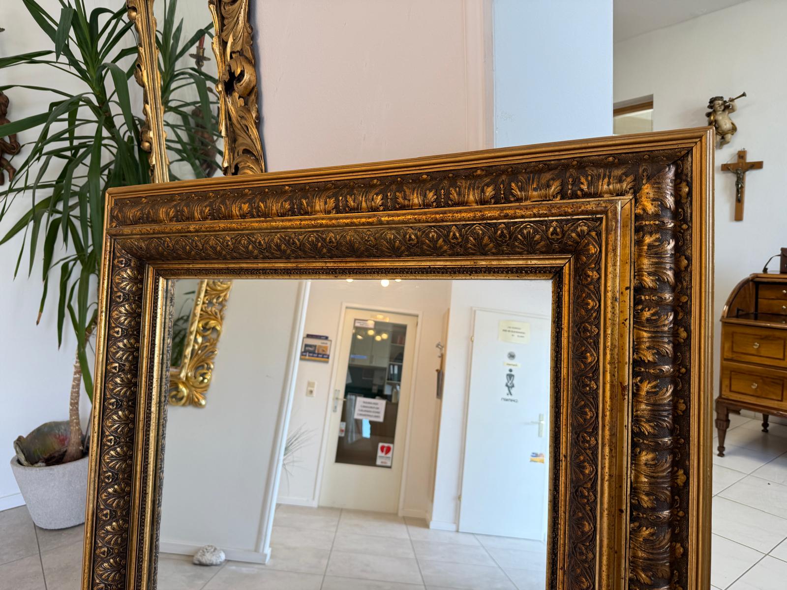 Vergoldeter Ritterspiegel Biedermeier Spiegel Traum Rahmen Antik G2166