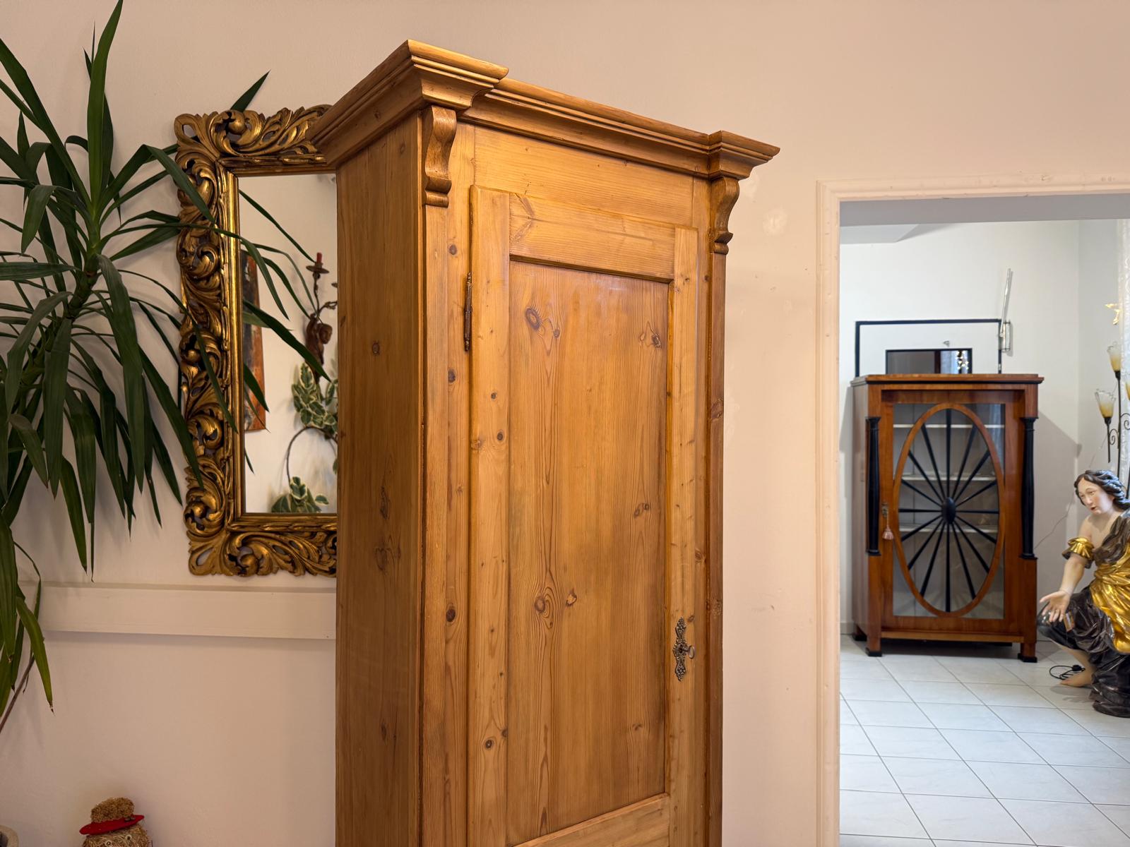 Restaurierter 1 türiger Bauernschrank Gründerzeit  Naturholzschrank G2259