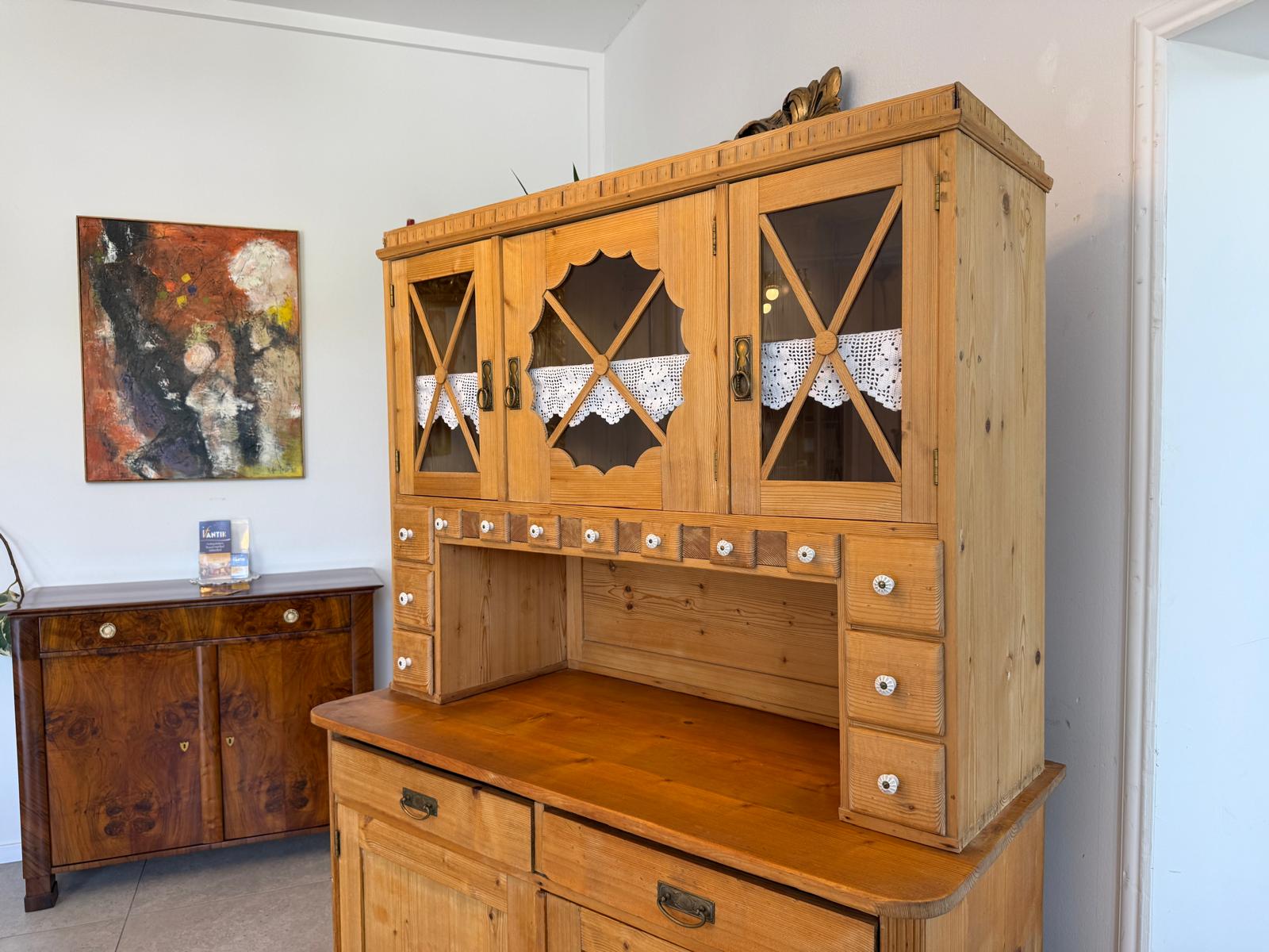 Jugendstil  Naturholschrank Küchenbuffet Küchenschrank Küchenkredenz D2513