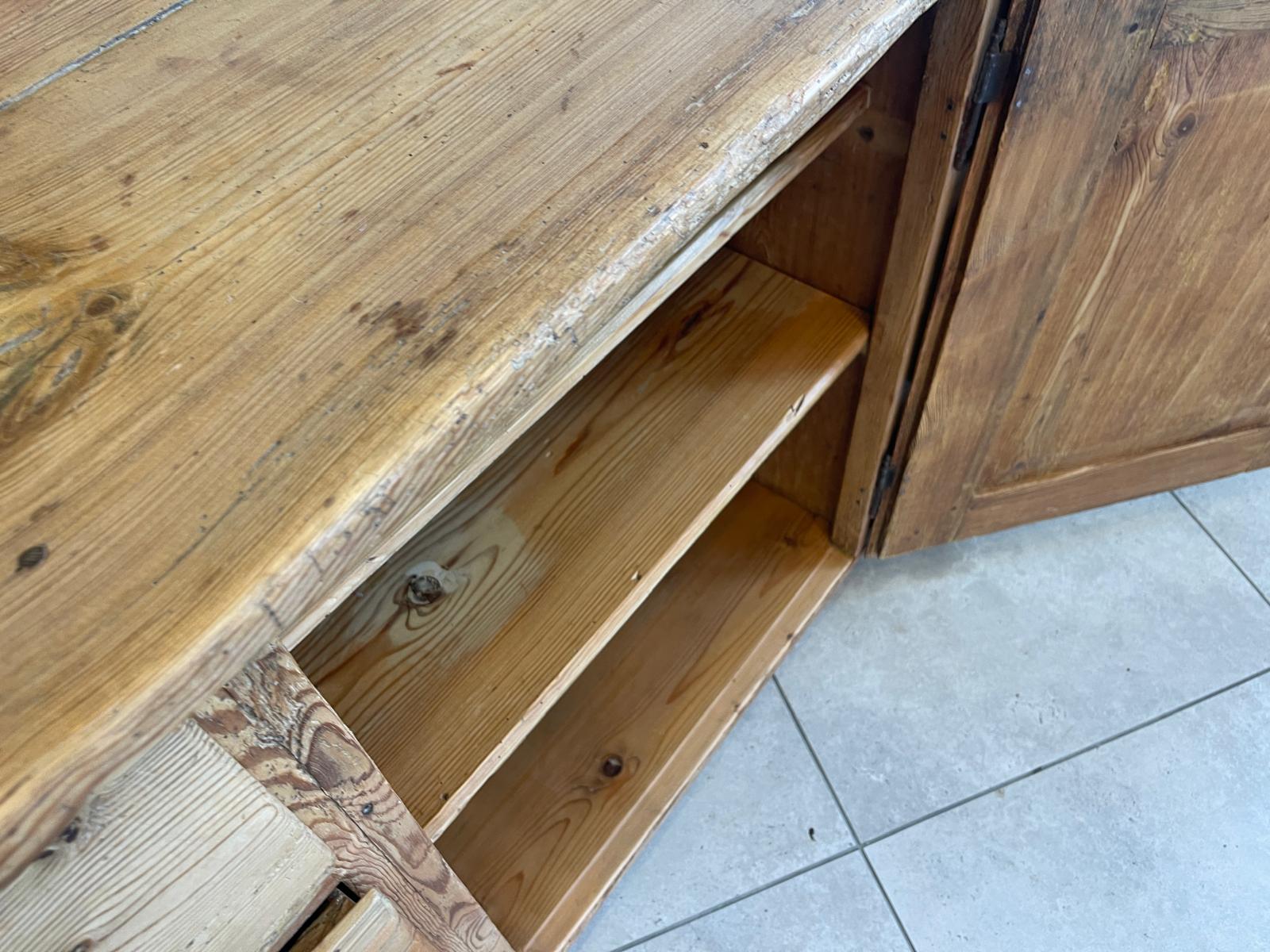 Bäuerliche Anrichte Sideboard Kommode Naturholz E1017