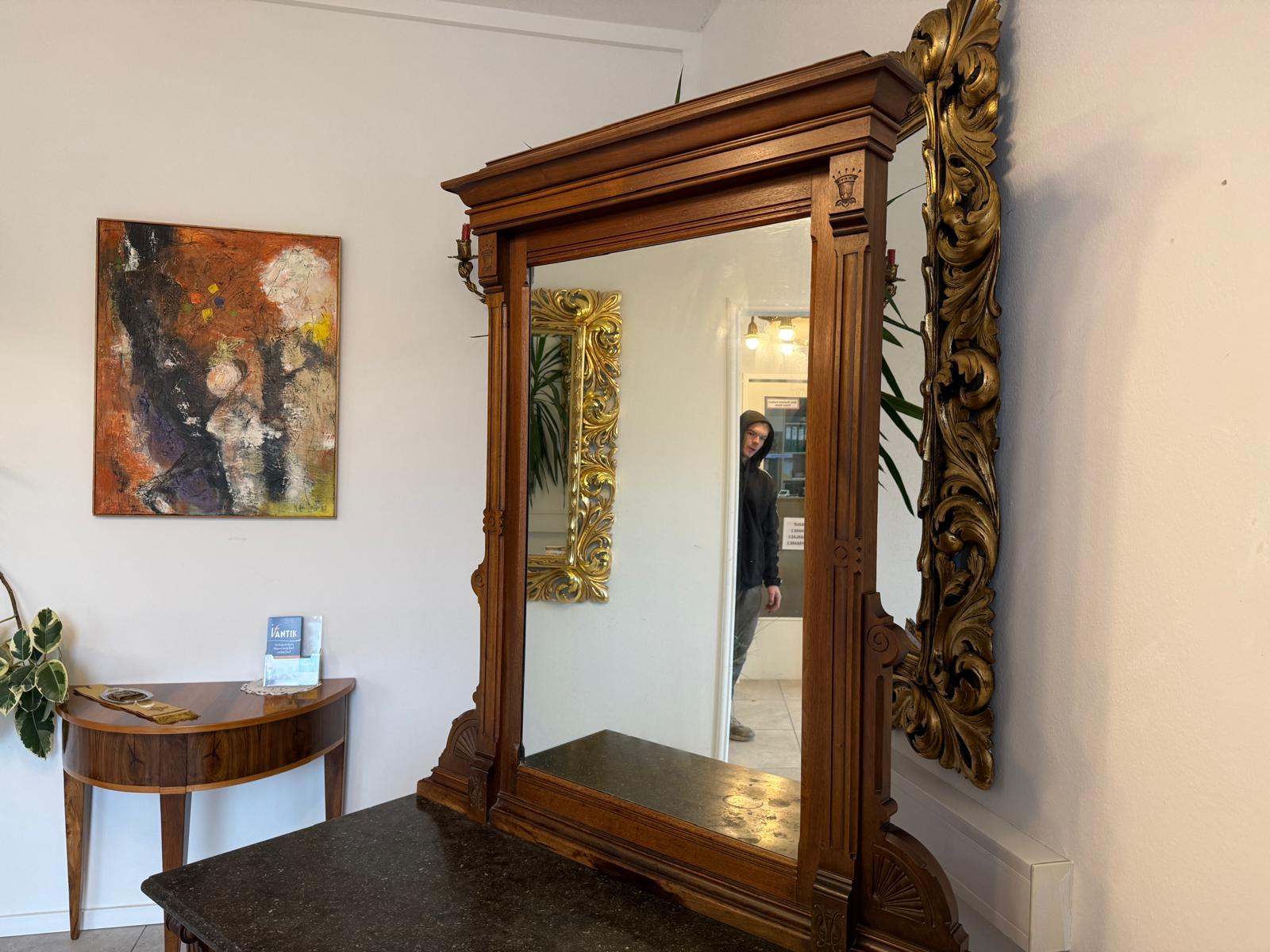 Originale Gründerzeit Anrichte mit Spiegel Waschtisch Historismus G2238