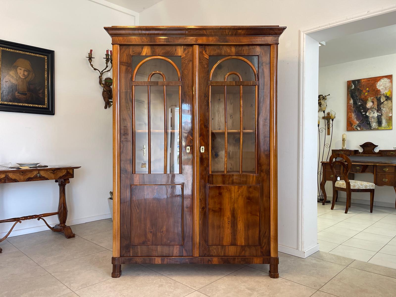 TRAUM Restaurierte Biedermeier Vitrine Bücherschrank Glasschrank ANTIQUITÄT G1371