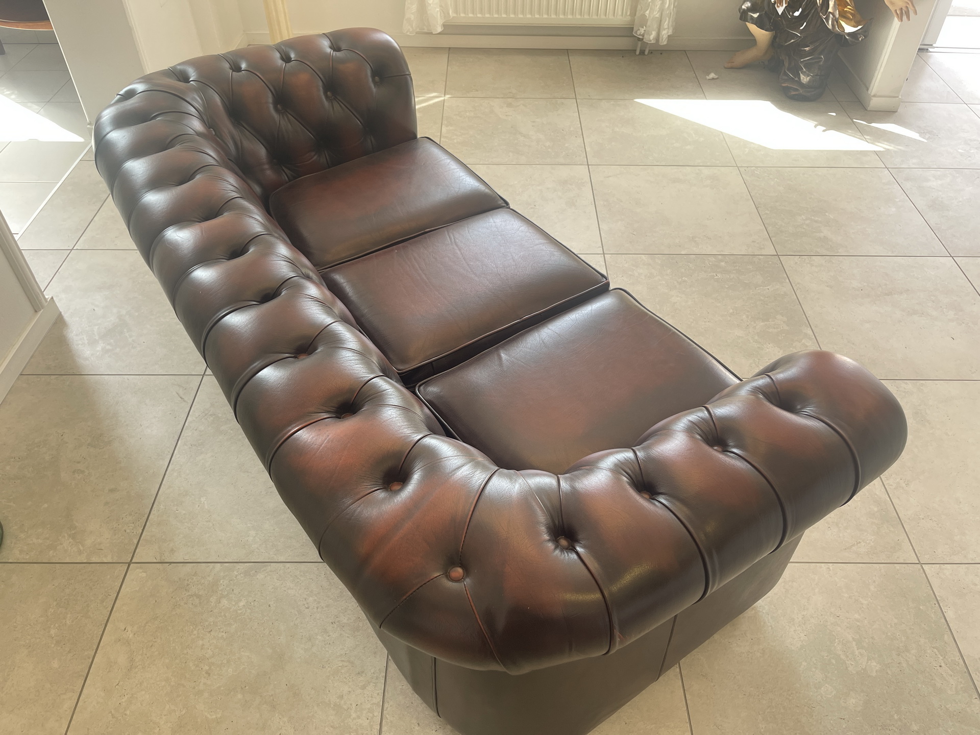 IMG_9820tHU2wIN3o7v2r Chesterfield 4er Clubsofa Couch Oxblood Red A4479