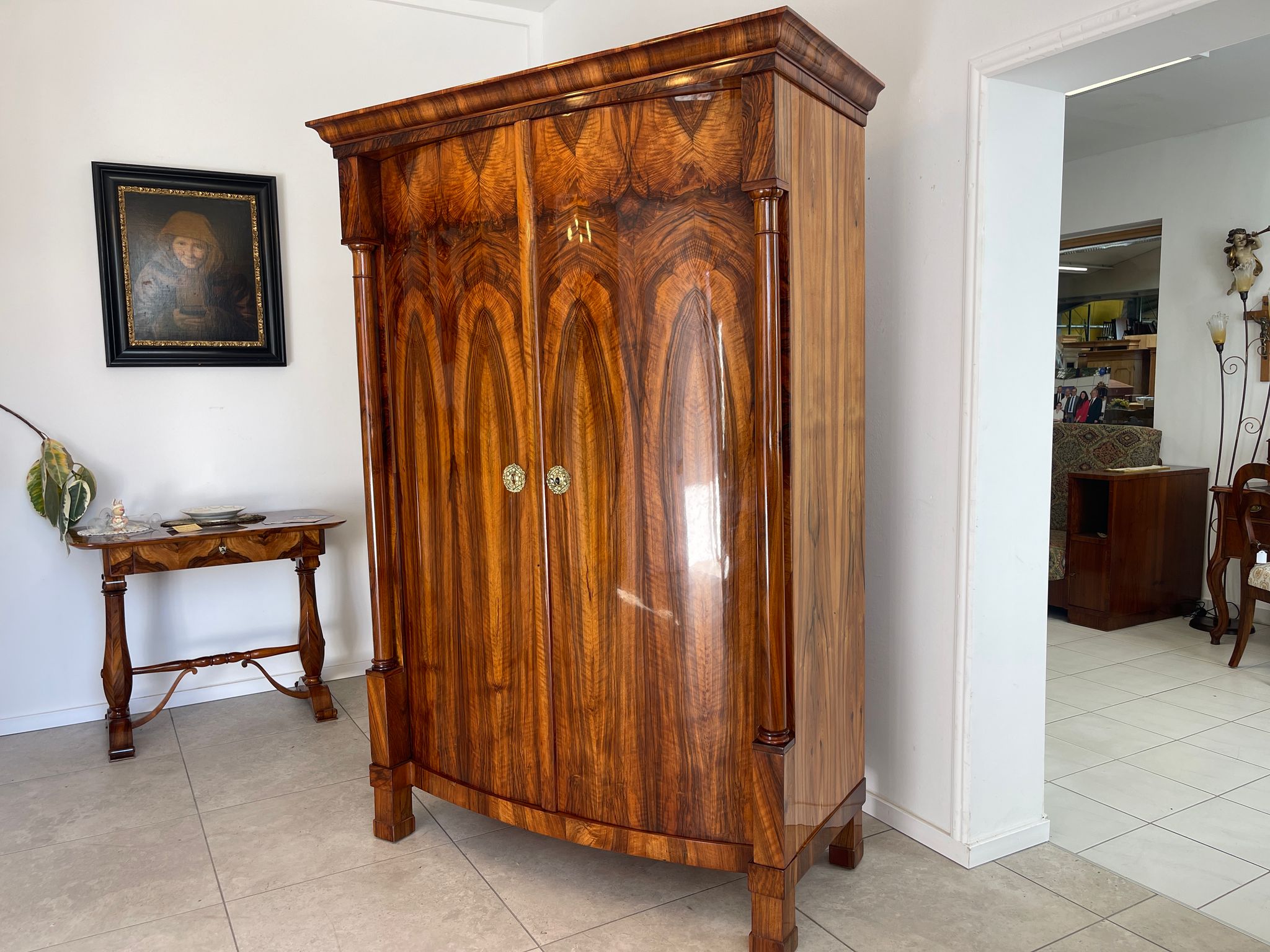 SALE Traum Empire Schrank Säulenschrank Restauriert Antiquität Marketiert G1378