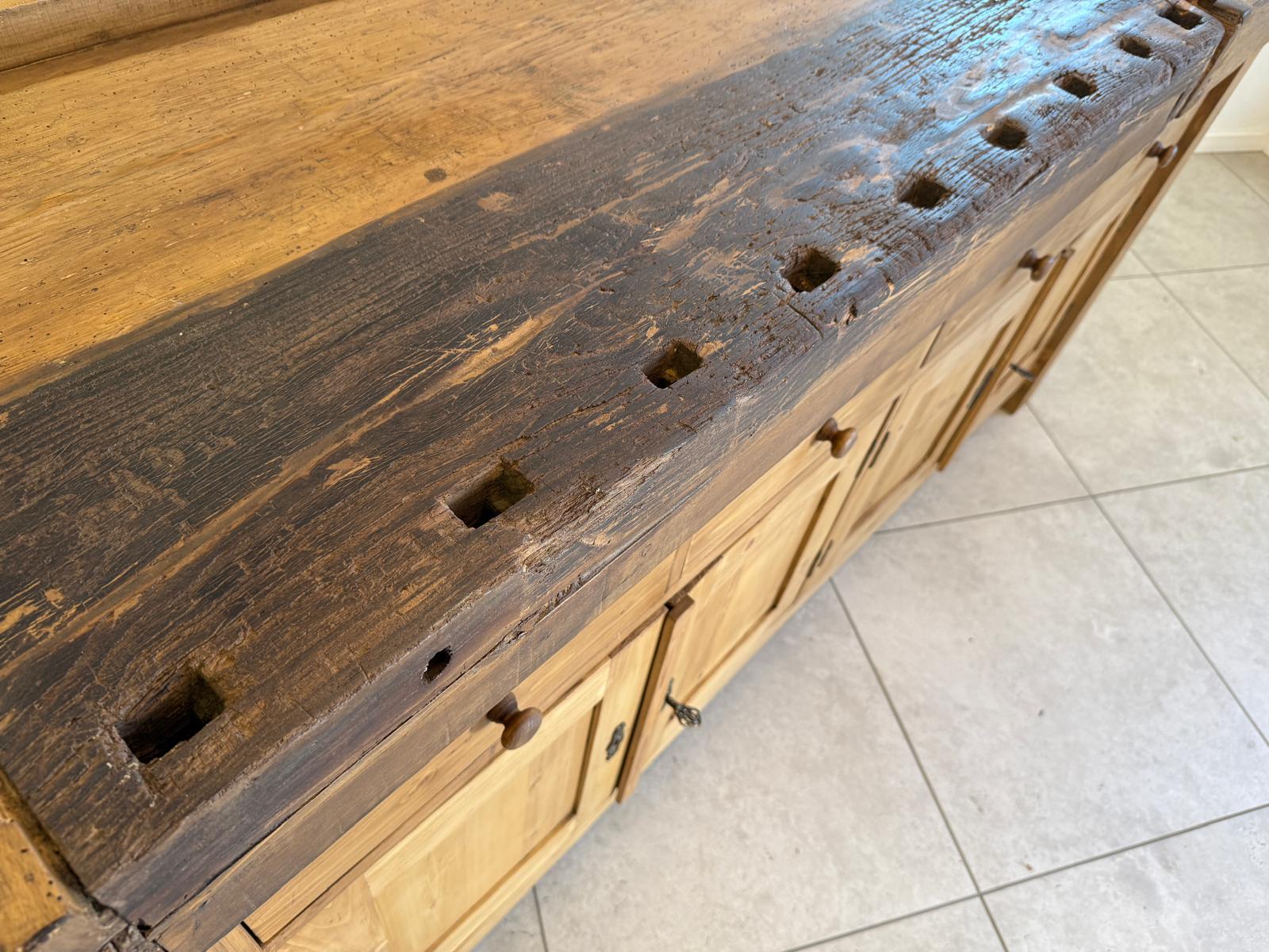 Urige Hobelbank Werkbank Pult Tresen Ladenschrank G2181