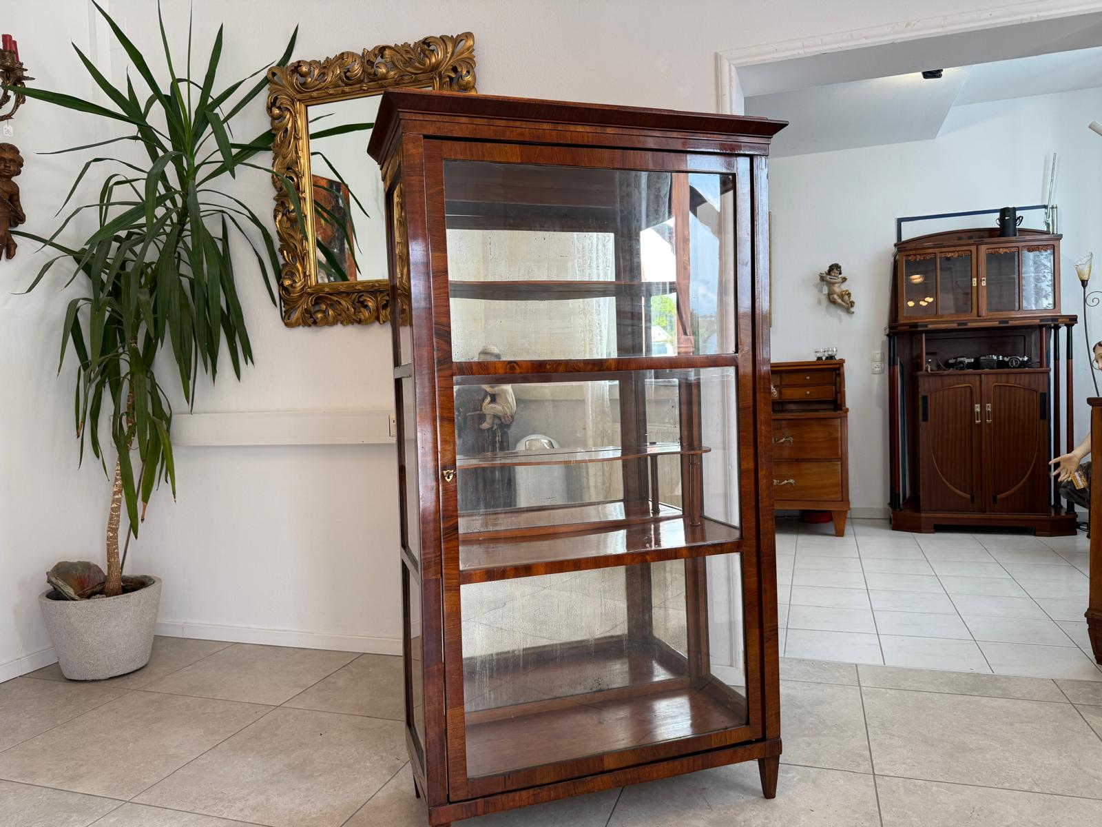 Restaurierte Stilvitrine Biedermeier Glasschrank Bücherschrank G2014