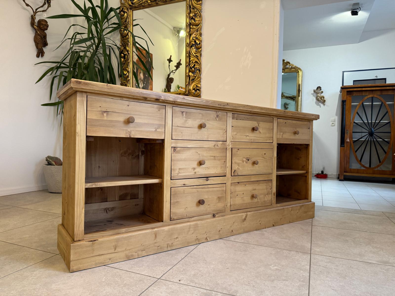 Altholz Ladenkommode Ladenschrank Apothekerschrank Weichholz Antik G2316