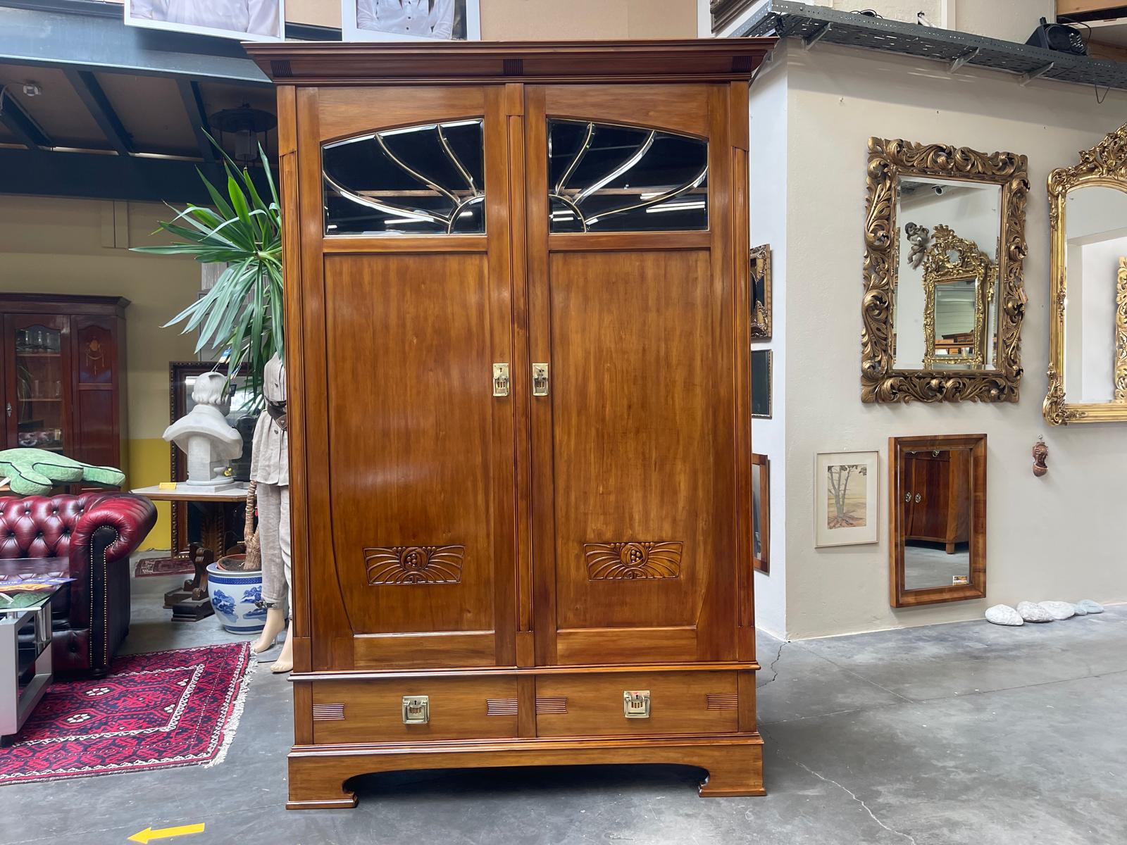 Traum Restaurierte Jugendstil Kleiderschrank Kasten Bücherschrank Antiquität  G1599