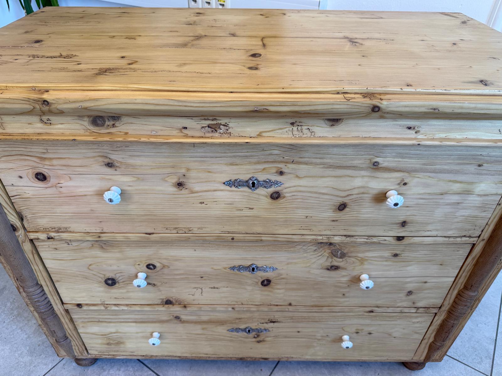 Biedermeier Kommode 3 Ladenkommode Antik Original D2408