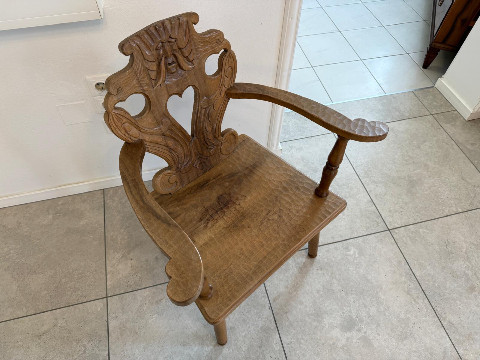 Bäuerlicher Bauernsessel Armlehnstuhl Stuhl Herzerlsessel 1 Stück D1006