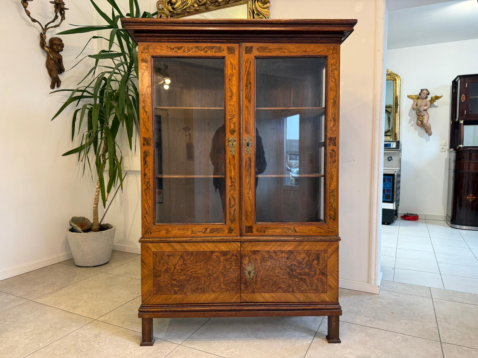 Sale Biedermeier Stilvitrine Bücherschrank Glasschrank Glaskasten D1034